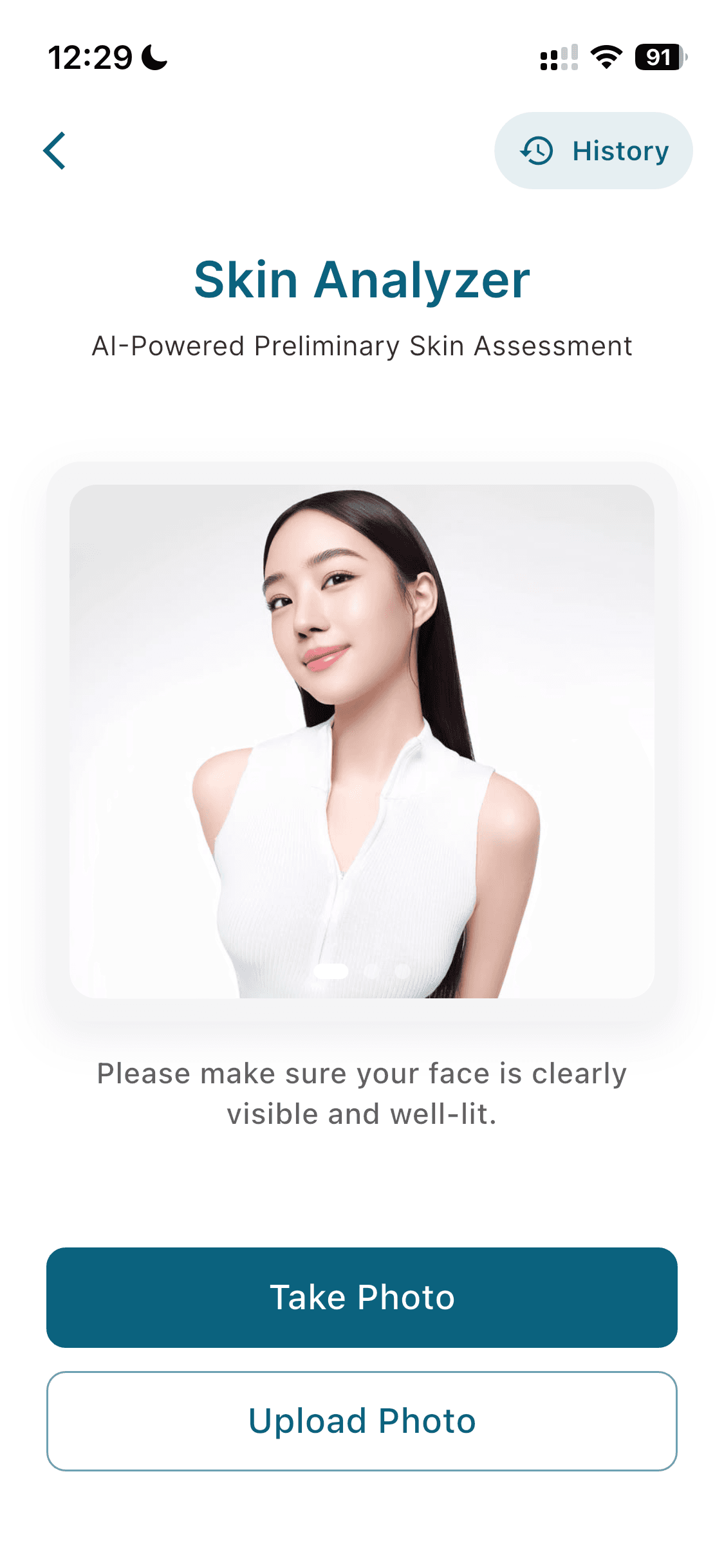 SkinSense AI interface screen 3