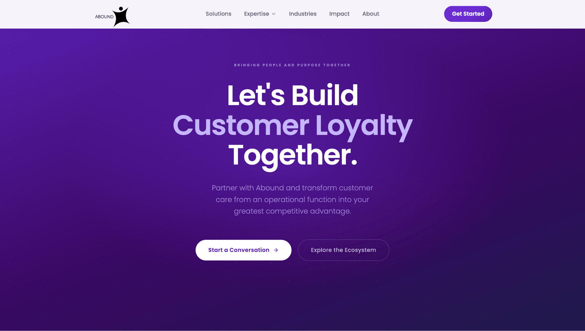 Abound™ website screen 5